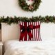 thumbnail image 4 of Hogar y cocina, Decoración del hogar, Decoración navideña, Funda de almohada con lazo de rayas rojas navideñas, Funda de cojín para sofá, Funda de almohada de lino, 4 of 6