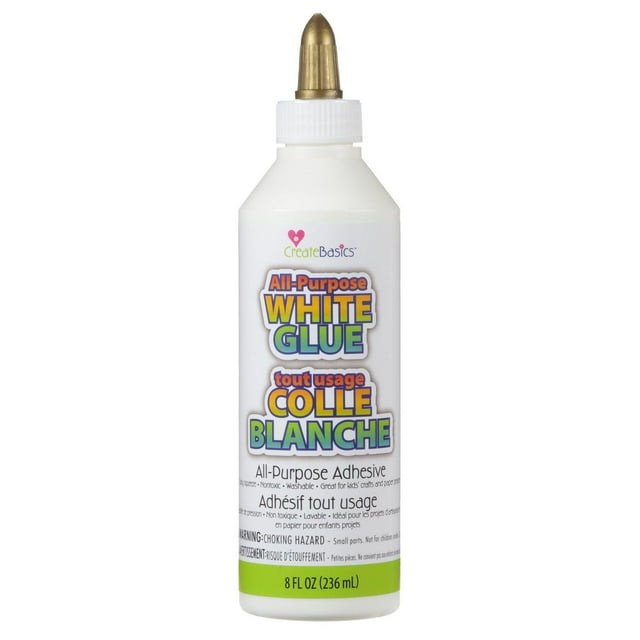 Create Basics 8 Oz. All Purpose White Glue, Perfect for Crafts, Classrooms, Group Activities and More