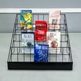 thumbnail image 3 of FixtureDisplays® 4-Tier 18.4 x 16.6 x 14.5" Wire Display Rack Literature Brochure Magazine Stand Book Tabletop Rack, 2.5" Deep Open Shelves Book Rack Signing 119361-Black, 3 of 12