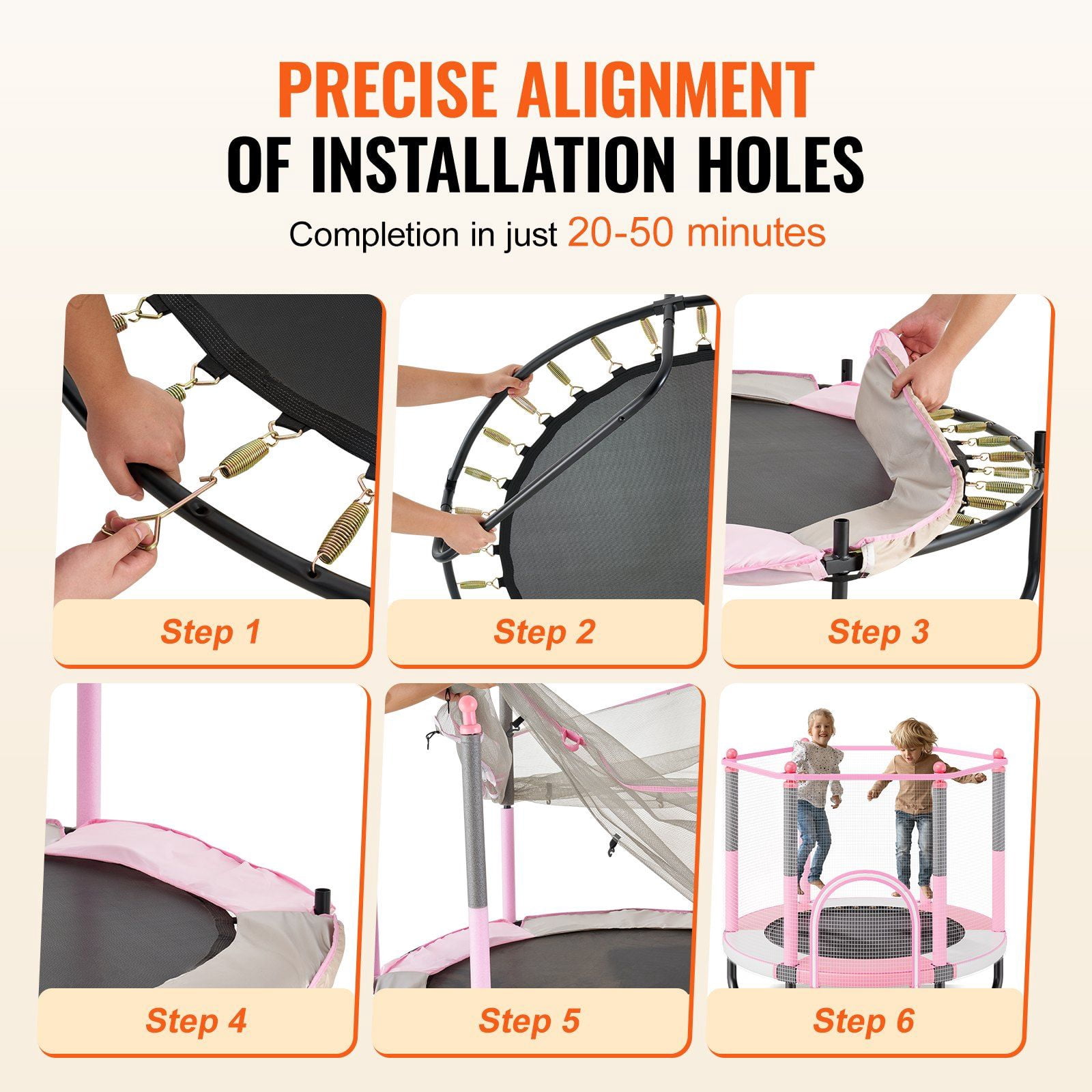 60 Inch Kids Trampoline with Safety Enclosure Net and Basketball Hoop 5FT Indoor Outdoor Mini Trampoline for Toddlers 3+ Years Pink Birthday Christmas Gifts