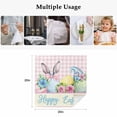 thumbnail image 5 of Easter Cloth Napkins, Spring Watercolor Bunny Eggs Flowers Pink Plaid Washable and Reusable Dinner Napkins Set of 4, Table Napkin for Kitchen Party Birthday Wedding Hotel Housewarming 20"x20", 5 of 9