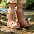 thumbnail image 6 of Angala Girls Rain Boots Mid Calf Capybara Design Waterproof Lightweight Cute Rainy Season Kids Rain Boots Size 10-10.5 Years Light Gray, 6 of 8