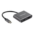 thumbnail image 2 of StarTech.com USB C Multiport Video Adapter, 4K 60Hz USB-C to HDMI 2.0 or Mini DisplayPort 1.2 Monitor Adapter, USB Type-C 2-in-1 Display Converter HDMI/MDP HBR2 HDR, Works w/ Thunderbolt 3 - USB-C 2 in 1 Adapter (CDP2HDMDP) - Adapter - 24 pin USB-C male to HDMI, Mini DisplayPort female - 8.1 in - space gray - 4K support, active, 2 of 6