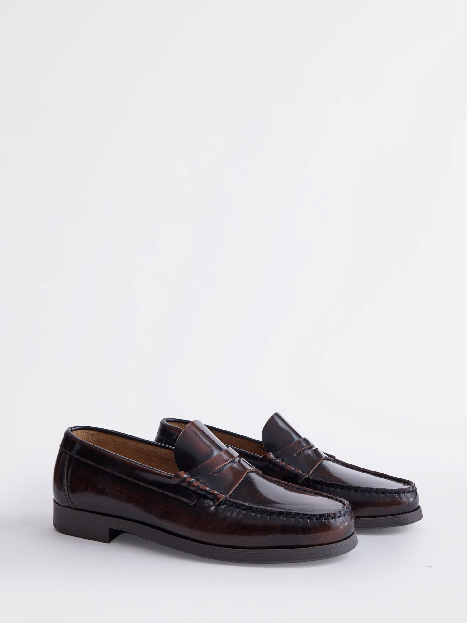 Free Assembly Men's Leather Moc Toe Penny Loafers