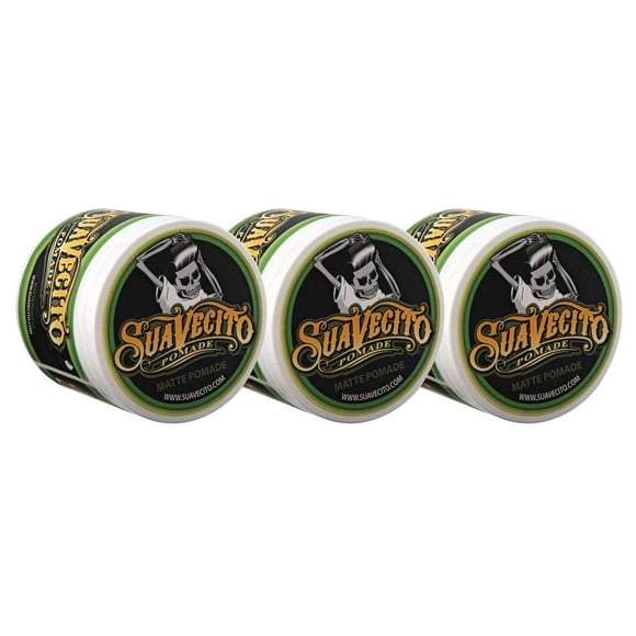 Suavecito Pomade Matte (Shine-Free) Formula 4 Oz 3 Pack - Medium Hold Hair Pomade For Men - Low Shine Matte Hair Paste For Natural Texture Hairstyles