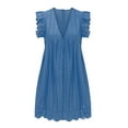 thumbnail image 3 of Ketyyh-chn99 Robe Maxi Grande Taille Robe Maxi Robe Droite Unie pour Vacances Robe de Plage à Enfiler Bleu Foncé,L, 3 of 4