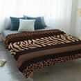 thumbnail image 4 of Animal Print Blanket Soft Cozy Warm Throw Blanket for Couch, Plush Fuzzy Flannel Fleece Blankets for Sofa, Abstract Leopard Zebra Skin Texture Brown Bed Blankets Lightweight Gifts for Women, 50"x60", 4 of 9