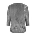 thumbnail image 5 of ZZwxWA 3/4 Sleeve Tops for Women Summer Floral Paisley Print Tees Shirts Trendy Ladies Blouses Dressy Casual Clothing 2025 Basic V Neck Tops for Women up to 50% Off, 5 of 5