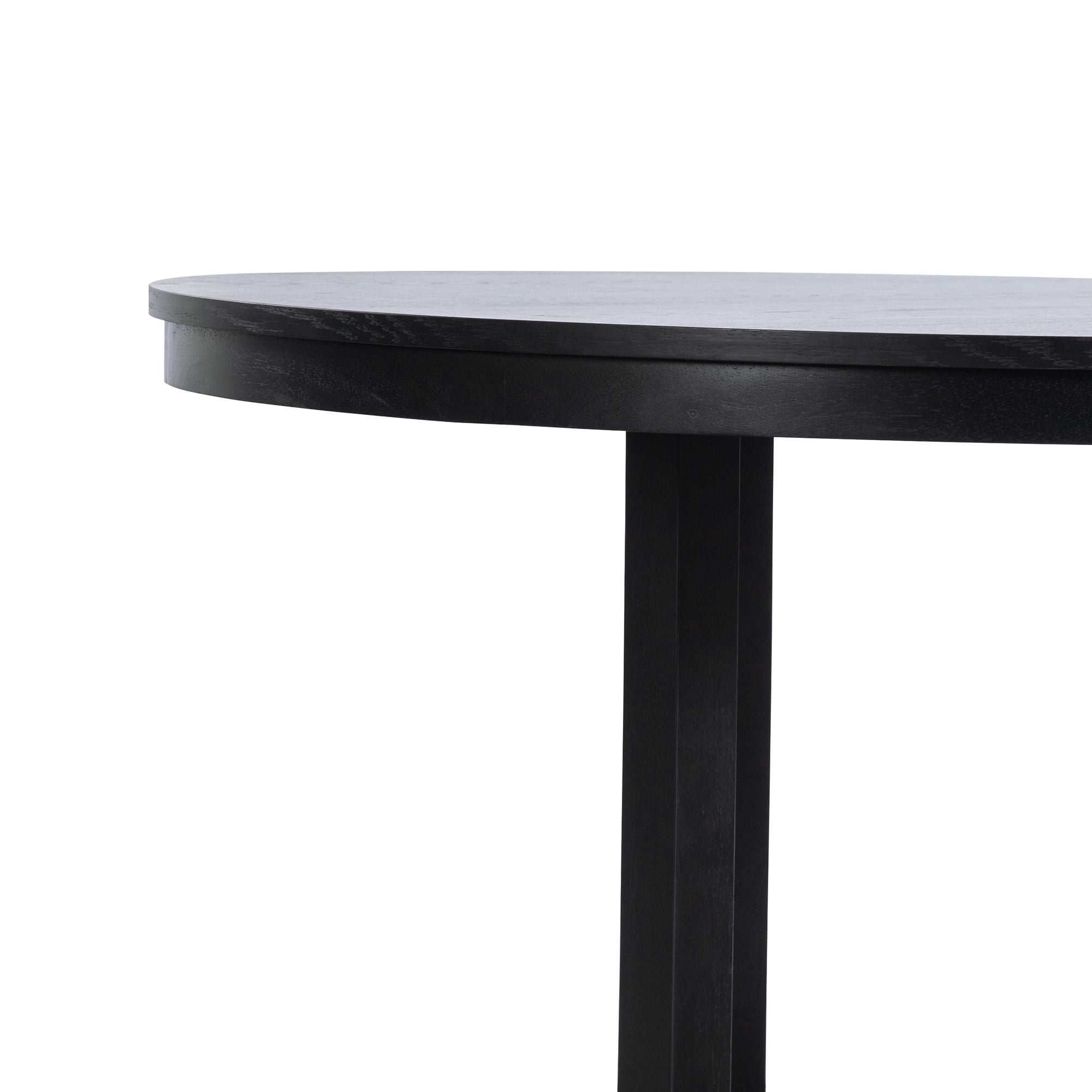 MAYEERTY 45x45x30 Modern Round Dining Table Wood Kitchen Table, Black