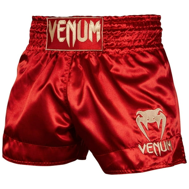 Shorts de Muay Thai Venum Clásicos Bordeaux Oro M