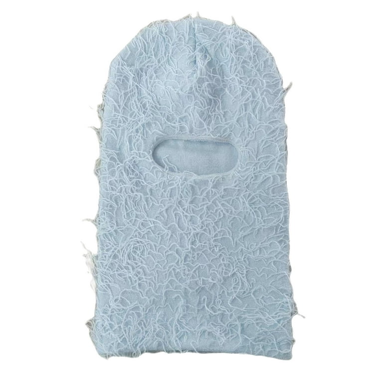 Herrnalise Distressed Balaclava Ski Mask for Men and Women - Knitted  Balaclava Distressed Windproof Shiesty Full Face Mask Cold Weather Light  Blue