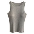 thumbnail image 5 of uvwlwu Women's Ribbed Racerback Tank Top Crewneck Slim-Fit Sleeveless Casual Layering Shirt,XL, 5 of 5