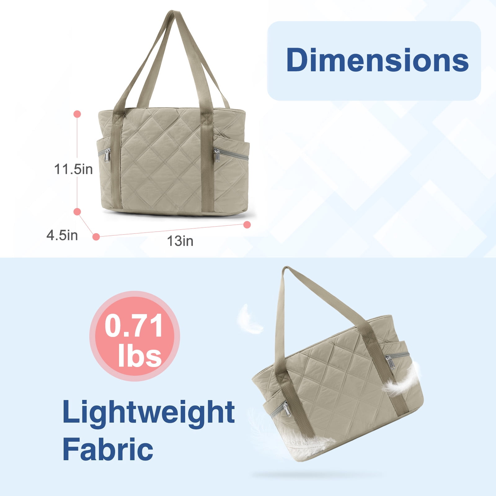 Gynky Tote Bag for Women Travel Bags Quilted Carry On Shoulder Bag for Travel Gym Weekend, Camel