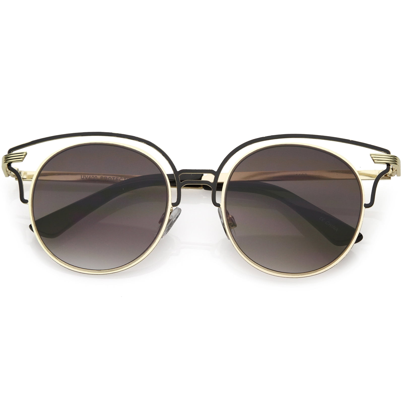 metal cut out cat eye sunglasses