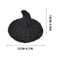 thumbnail image 2 of PoyoKee Halloween Decor Witch Hat, 1pc Mini Black Magic Witch Hat Room Decor, Hand Woven Cute Stuff for Dollhouses Fairys Garden Halloween Decorations, 2 of 5