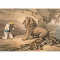 thumbnail image 3 of Samuel Howitt 14x11 Black Modern Framed Museum Art Print Titled - A Lion Standing Over a Wounded Leapard, 3 of 5