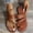 Brown, variant on Women's Faux Leather Crisscross Toe Ring Slide Sandals, Open Toe Flat Thong Sandals, Casual Summer Shoes for Beach, Daily Wear Coffee 39