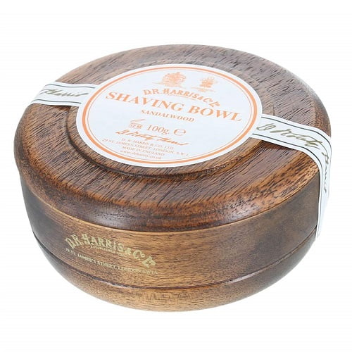 D.R.Harris & Co Sandalwood Shaving Soap in Mahogany Wood Bowl 100g