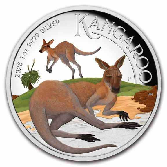 2025 Australia 1 oz Silver Kangaroo Colorized Proof (High Relief)
