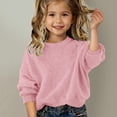 thumbnail image 4 of AUDeals Girls Sweater, Toddler Girls Fuzzy Fluffy Crewneck Knit Pullover, Plush Soft Cozy Loose Casual Knitted Sweater for Kids Girls (Pink, 3-4 Years), 4 of 4