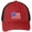 Flame Red/Black, variant on Patriotic Waving US Flag Patch USA Flag Trucker Mesh-Back Adult Hat Cap - Solid White