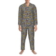 thumbnail image 3 of Sikiie Modern Excavator Mens Pajama Set, Soft Warm Long Sleeve Sleepwear, Cozy Button-Down Pjs for Men-Large, 3 of 7