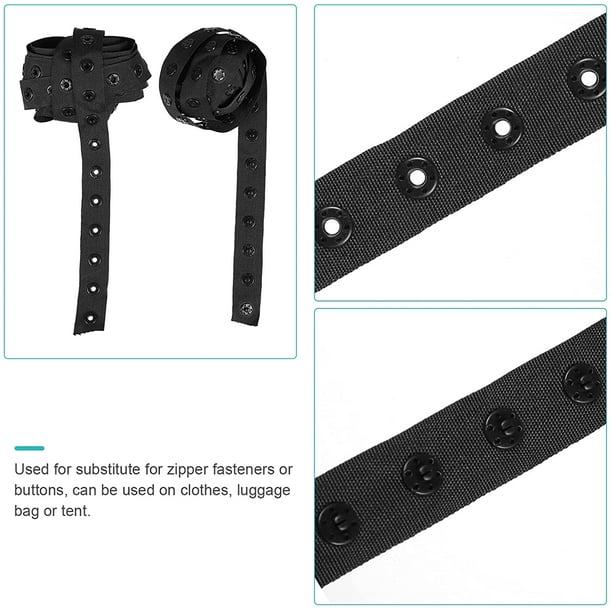 Black Cotton Snap Tape - Continuous - 3 Studs 18mmx18mm - Porcelynne  Lingerie Supplies