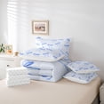 thumbnail image 6 of Feelyou Blue Cartoon Ribbon Twin Bedding Sets 7-Piece, Kawaii Butterfly Knot Bedding Comforter Set, Teens Kids Women Girls Reversible Sheet Sets, Breathable Home Decor, 6 of 8