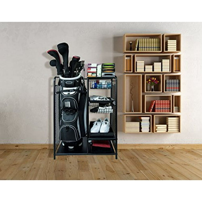 JEF World of Golf Metal Bag Organizer, Club Holder, Storage Trays