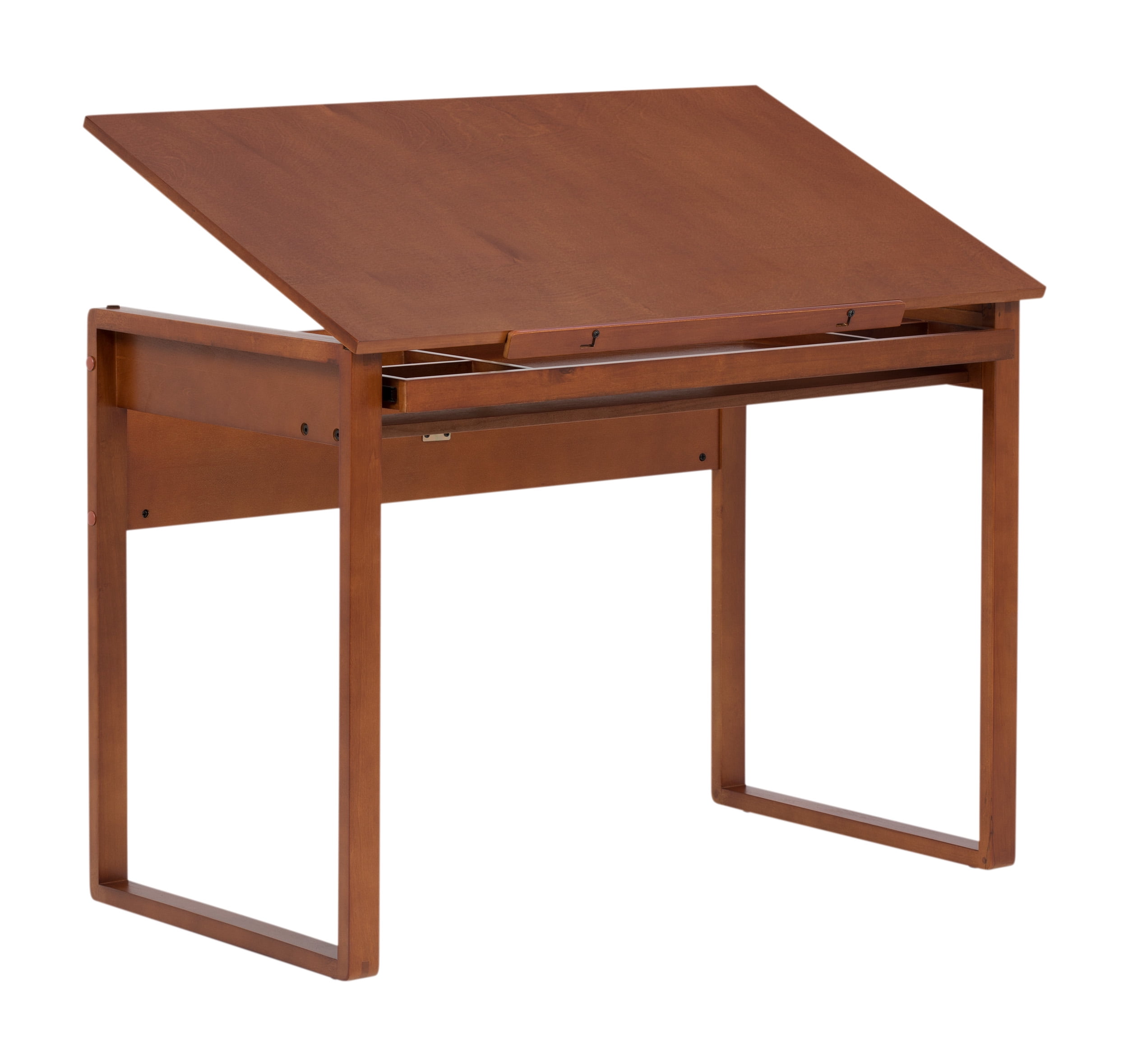 Studio Designs Ponderosa Brown Wood Drafting Table, Wood Top Walmart