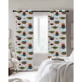 thumbnail image 4 of Wine Red Boho Blackout Curtains for Bedroom Living Room Darkening Curtains 84 Inch Length 2 Panels Set Geometric Abstract Bohemian Color Block Window Curtain Window Treatment Grommet Drapes 52"x84", 4 of 9