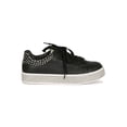 thumbnail image 2 of Women Round Toe Lace-Up Studded Rhinestone Trim Sneaker 18982, 2 of 6