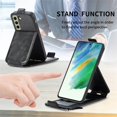 thumbnail image 4 of SaniMore for Samsung Galaxy S21 FE Magnetic Closure Top & Bottom Flip Wallet Case, Premium PU Leather Cover with Car Mount Card Slot & Adjustable Kickstand Full Body Protective Shell, Black, 4 of 9