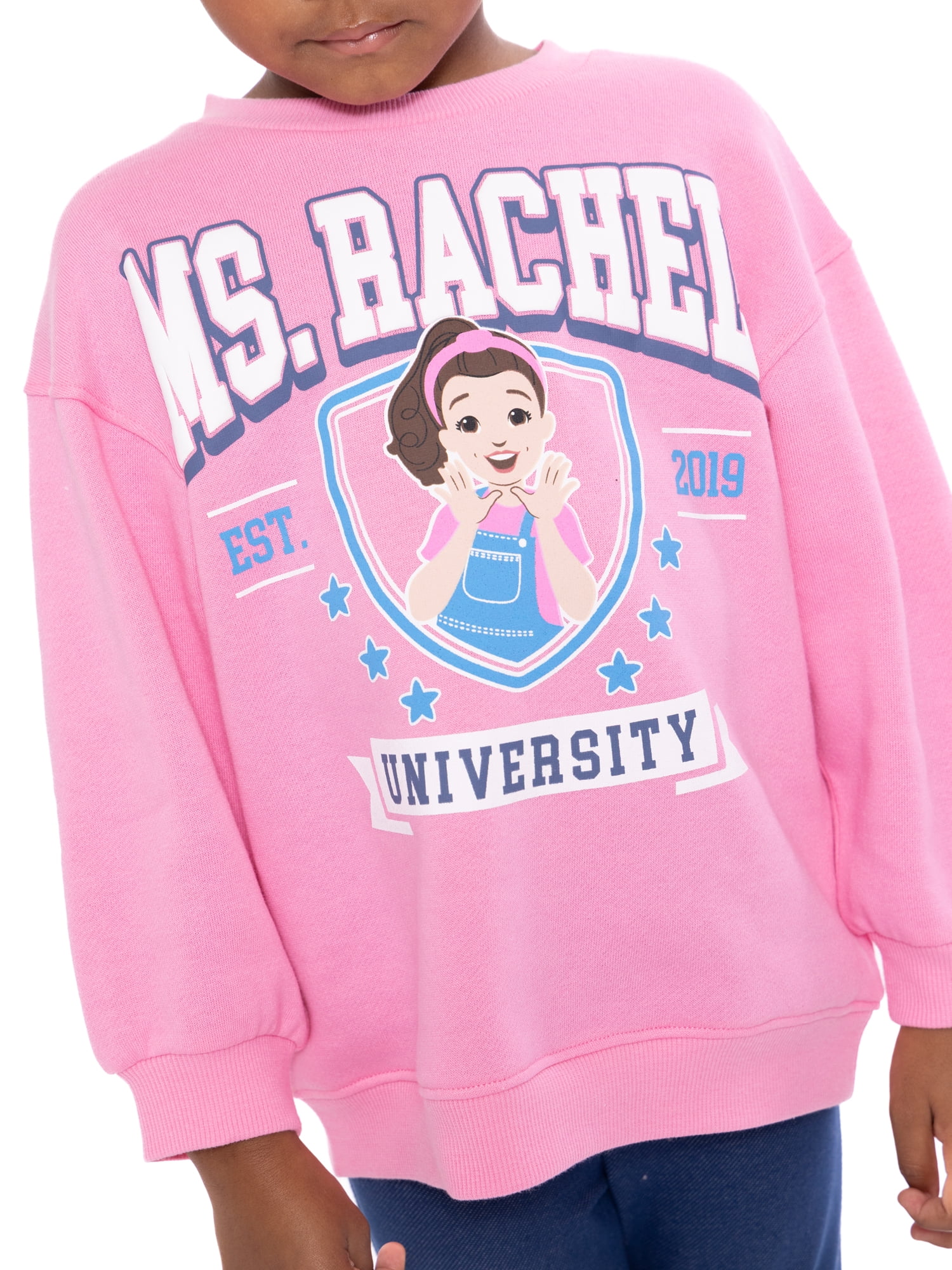Ms. Rachel Toddler Girls Long Sleeve Graphic Print Sweatshirt and Matching Flare Leggings Set, 2-Piece, Sizes 12M-5T