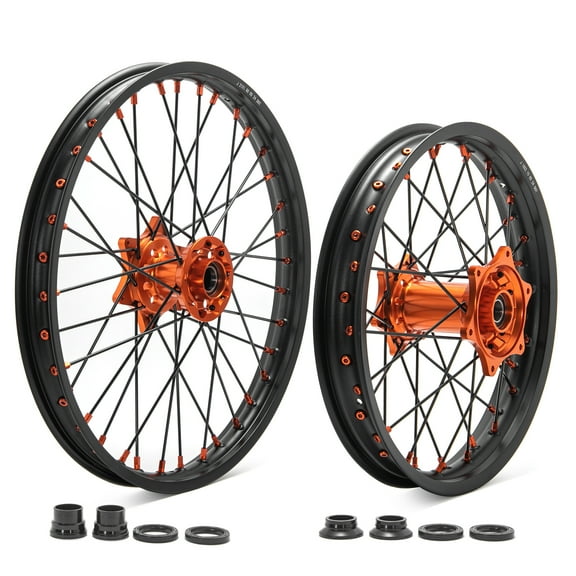 21 / 19 Front Rear Wheel Set Orange Hub For SXF SX EXC XCW 125-540 For HUSQVARNA