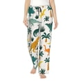 thumbnail image 2 of Lsque Dinosaurs and Tropical Leaves Print Women's Pajama Pants, Lounge Pant - Comfortable Home Wear,Elastic Waistband, Stylish Design-Small, 2 of 9
