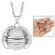 thumbnail image 3 of Collar con medallón de fotos expandible con alas de ángel, ideal para cumpleaños de niños, mujeres y niños. plata, 3 of 6
