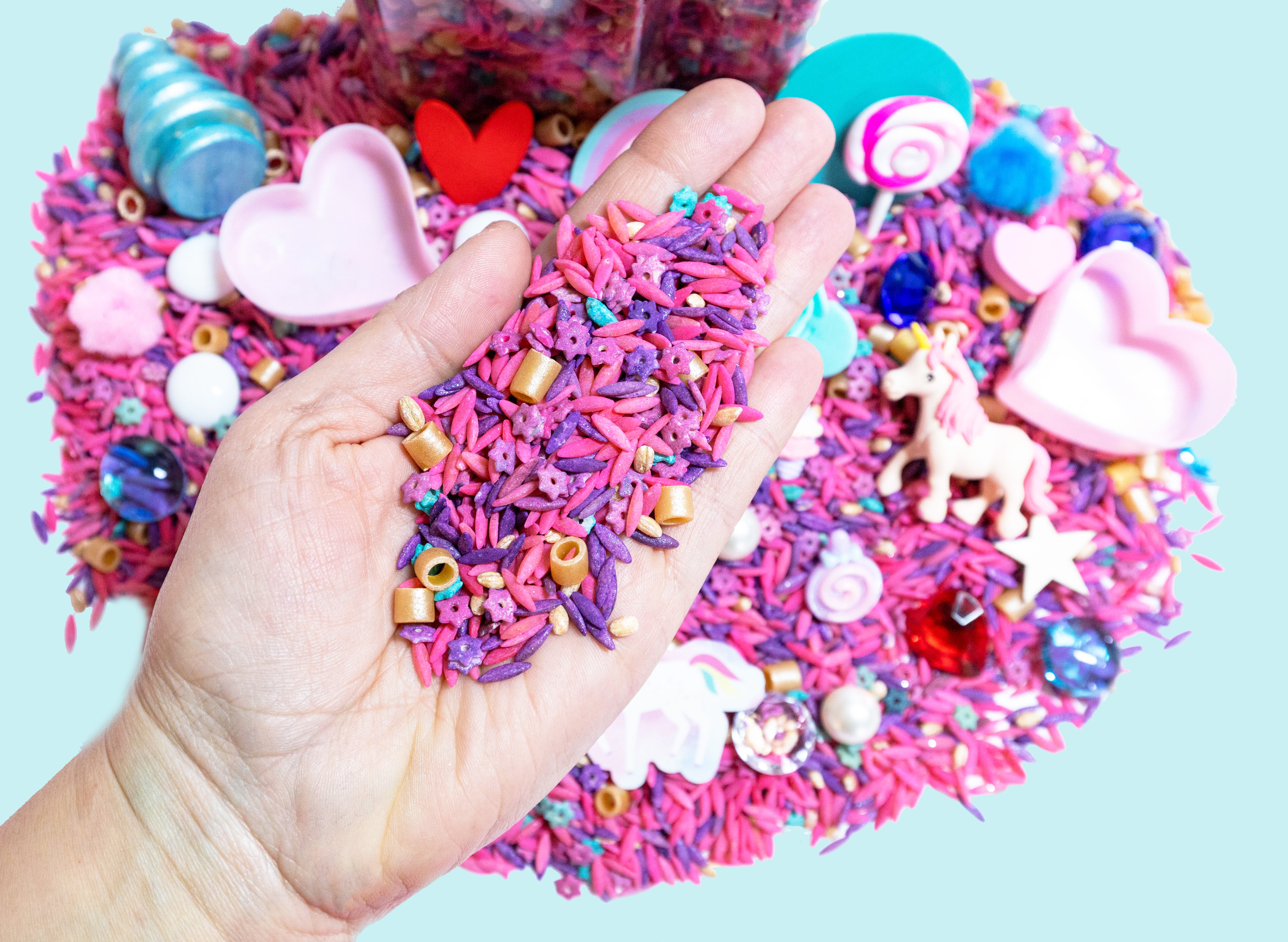 Unicorn Sensory Bin, Unicorn Sensory Toys For Girls, Unicorn Toys for Girls, Toddler Crafts and Activities