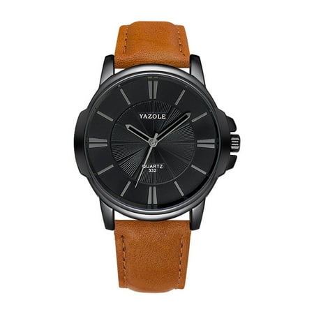 amousa Watch Mens Blu-Ray Roman Numerals Quartz Analog Wrist Watch  Black Band Black Dial  Faux Leather Band