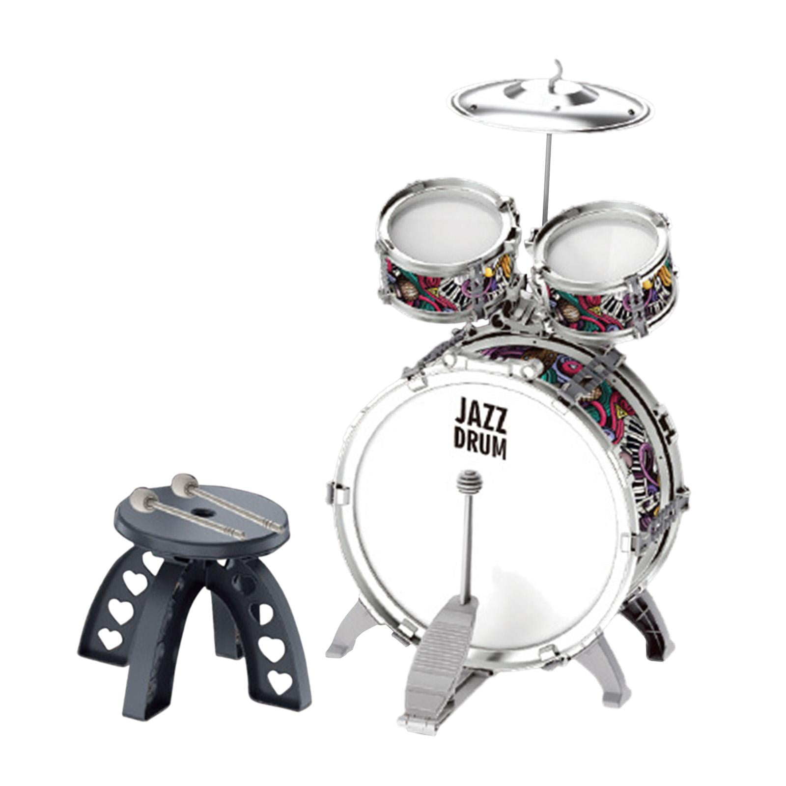 Bunblic Kids Children Drum Set with Stool Educational Toy