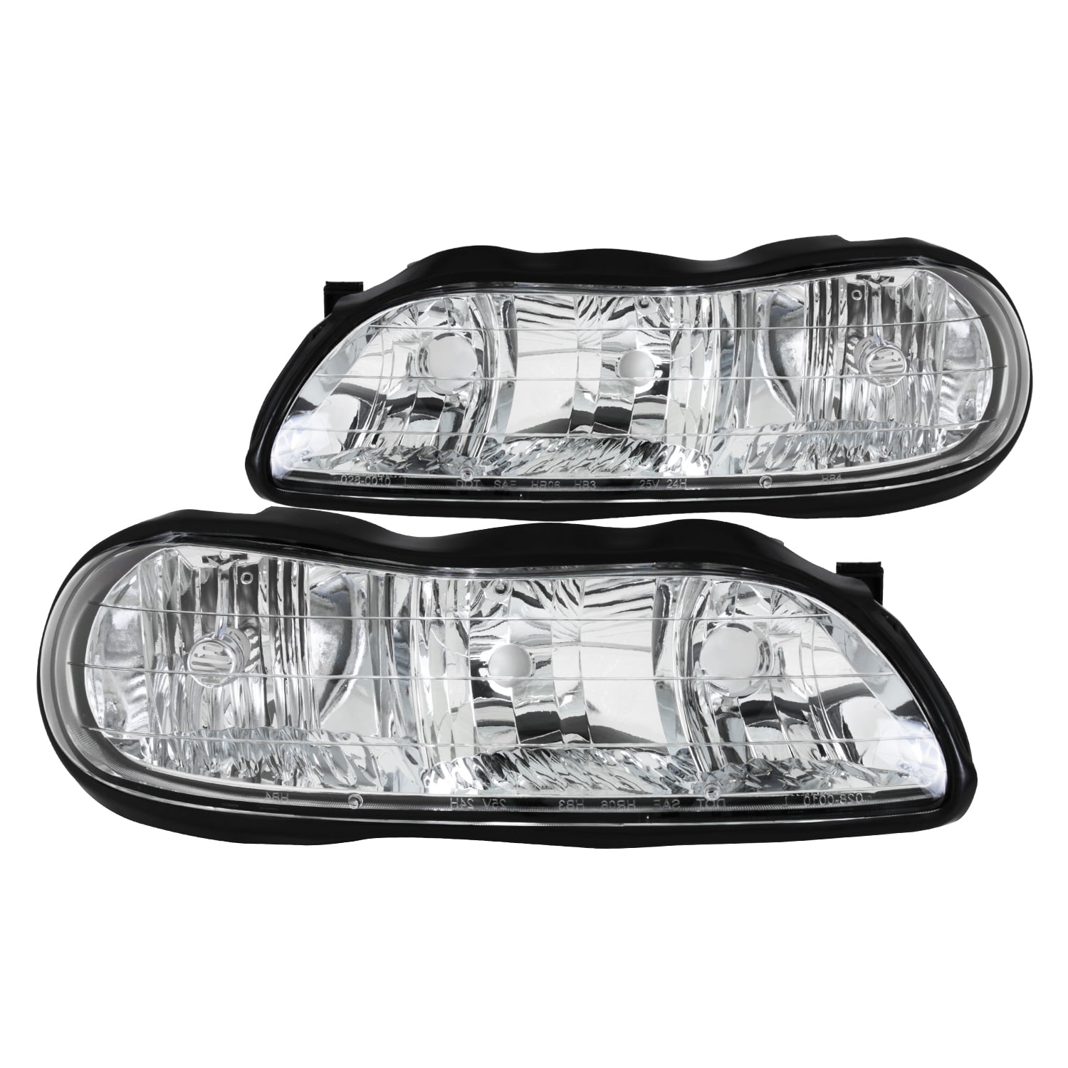 97-03 Chevy Malibu Clear Replacement Headlights Driving Lamps Pair Left+Right