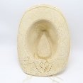 thumbnail image 4 of OOOUM Breathable Cowboy Hat For Men Women Western Style Star Charm Beaded Band Straw Sun Hat Festival Outdoor Vacation Western Cowgirl Hat White, 4 of 9