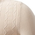 thumbnail image 5 of WAENQINLA Men's Winter Sweaters Half Zip Mock Neck Pullover Tops Long Sleeve Cable Knit Sweater with Ribbed Hem Beige XL, 5 of 8