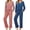 Blue Dots/Burgundy Stripes, variant on Ekouaer Womens 2 Pack Pajama Sets Long Sleeve Leopard Top with Pants Pjs Black Sleepwear Soft Lounge Sets