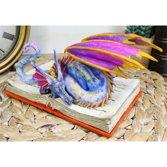 Amy Brown Fantasy Rainbow Book Wyrm Dragon Of Bibliography Figurine Decor Statue