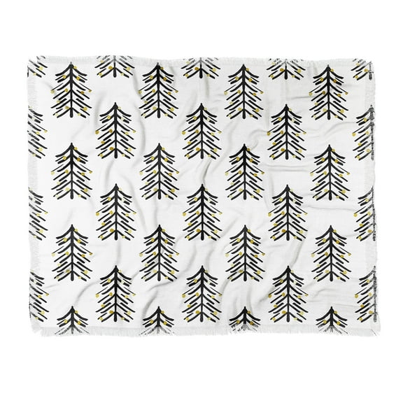 Society6 Cynthia Haller Black and gold spiky tree Throw Blanket