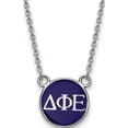 thumbnail image 1 of Sterling Silver S. Rh-Plated Logoart Delta Phi Epsilon Sm Enl Pend With Necklace (18 X 12) Made In United States ss029dph-18, 1 of 4