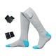 thumbnail image 4 of Calcetines calefactables unisex para adultos, largos, cálidos y cómodos para clima frío. Gris y azul, 4 of 6