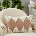 thumbnail image 4 of Fennco Styles Triangle Tufted Cotton Decorative Lumbar Throw Pillow Cover 13" W x 20" L - Brown Rectangle Cushion Case for Home, Couch, Living Room, Bedroom, Office and Holiday Décor, 4 of 4