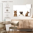 thumbnail image 5 of Elephant Stock Pug And Cats Wall Art - Horizontal Canvas Wall Art - Living Room Wall Decor - Animal Canvas - White And Brown Decor - 45" x 30", 5 of 8